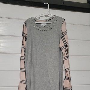 Crown & Ivy Girls knit grey dress size large